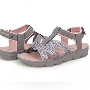 J Sport Kaia Grey Pink River Sandals Size 10